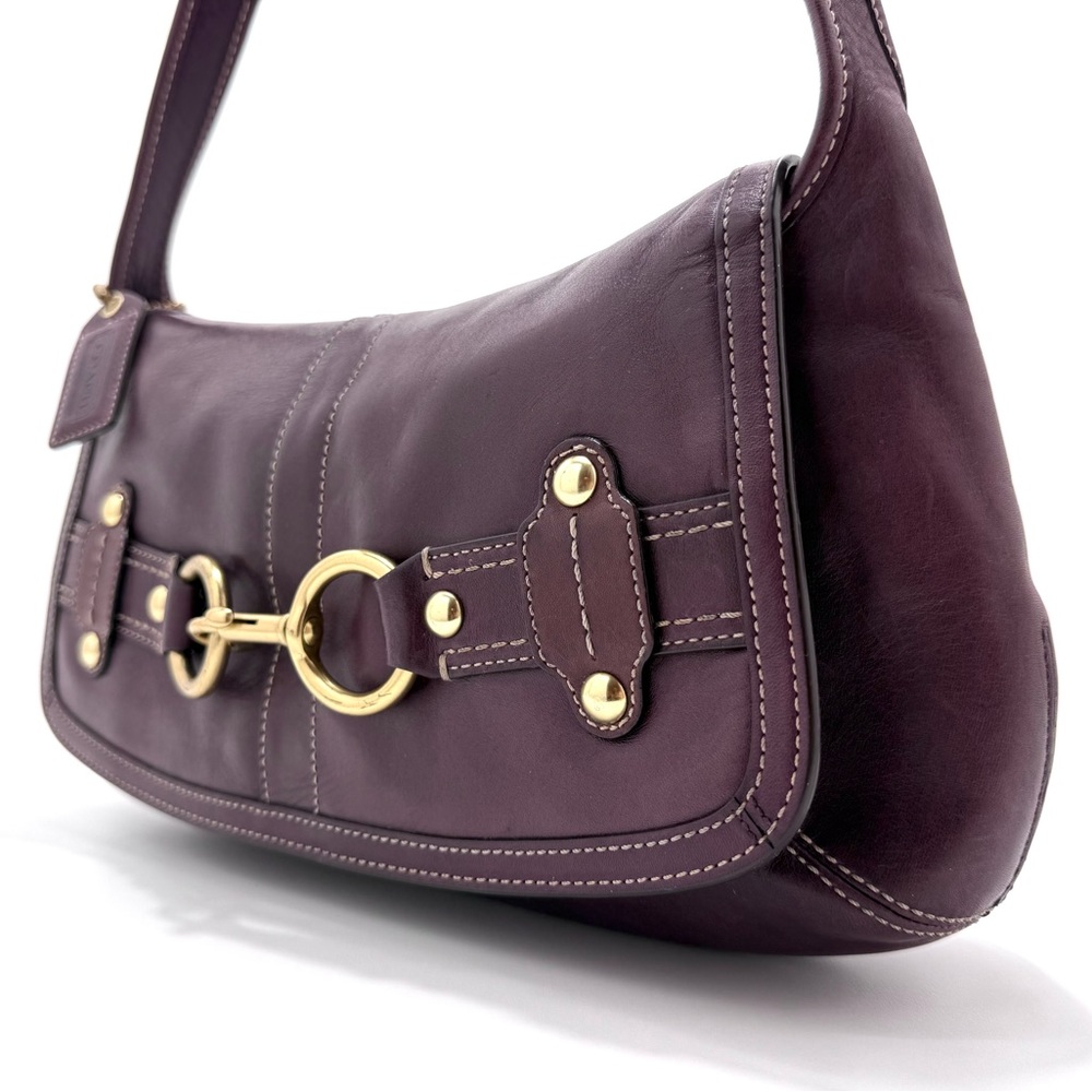 Vintage Coach Ergo Legacy XL Belted Hobo 11266 Burnished Plum Leather Y2K - Picture 6 of 15